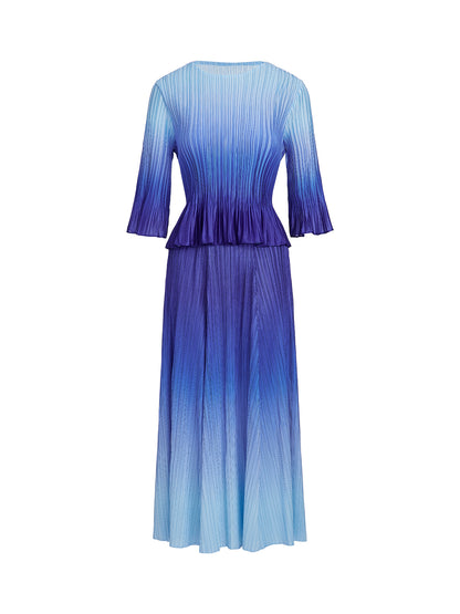 Pleated High-Waisted Gradient Set