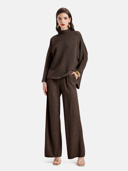 Wool Knit Wide-Leg Pants