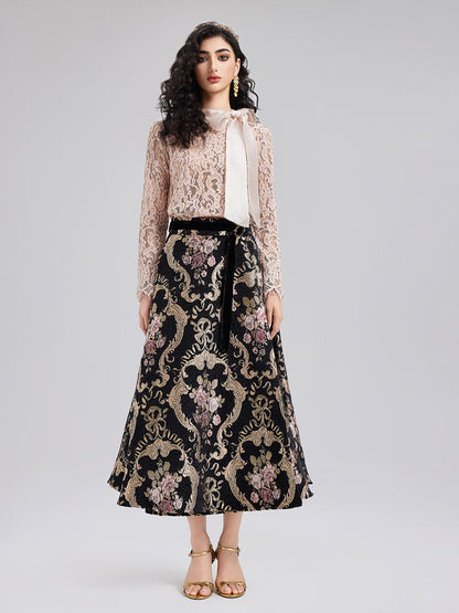 Chenille Jacquard Palace Skirt